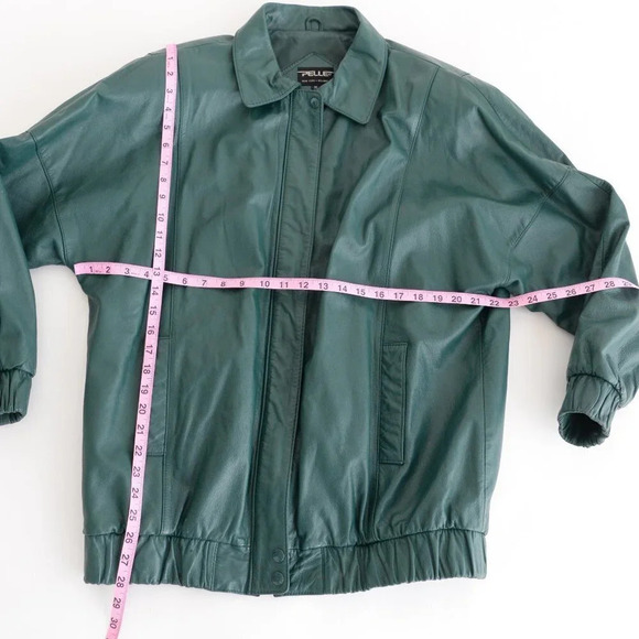 Pelle Hunter Green  Leather Bomber Jacket Med - Picture 5 of 13